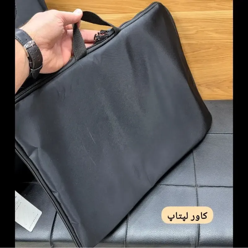 کیف اداری لپتاپی 3 کاره بنلتون جنس دیبا ضخیم رنگ مشکی - تصویر 12