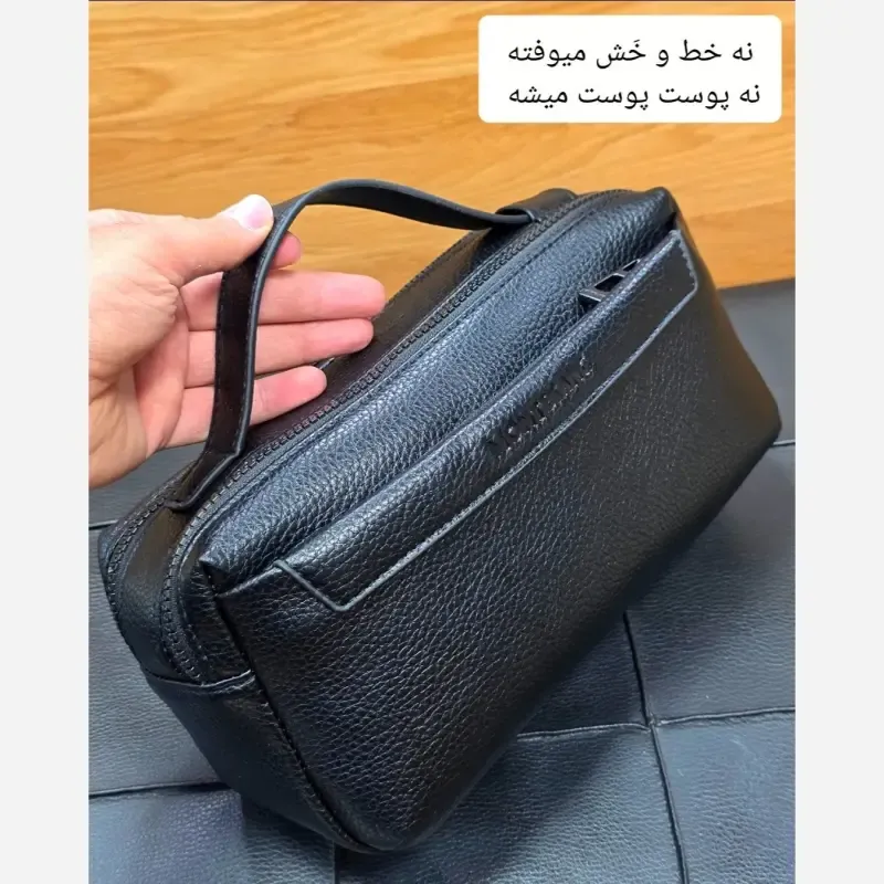 کیف دستی مردانه مونت بلانک چرم دوحالته چهار زیپ مدل دبل فیس - تصویر 8