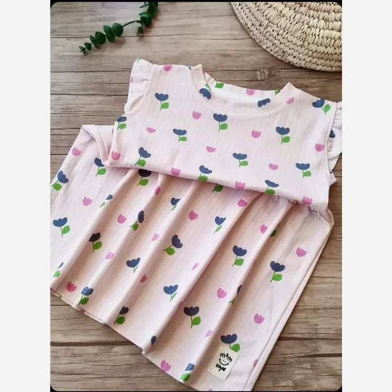 سارافون تابستانه دخترانه نخ پنبه طرحدار مناسب 2 تا 8 سال - تصویر 6
