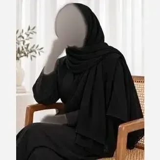 شال نخی ساده منگوله دار برشکا مشکی - تصویر 5