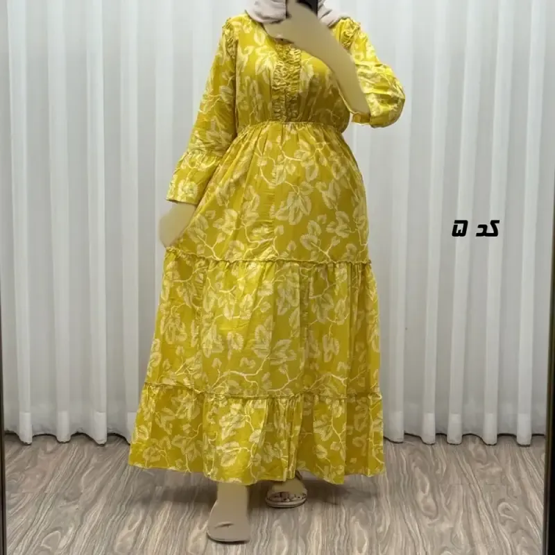 پیراهن عروسکی نخی زنانه و دخترانه فری سایز مناسب تا 46 همراه با کمربند - تصویر 10