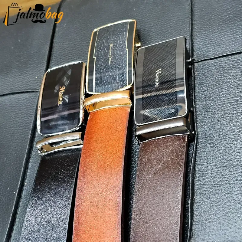 کمربند ریلی چرم طبیعی گاوی 3.5 سانت طول 125 سانتی متر سگک خارجی - تصویر 5