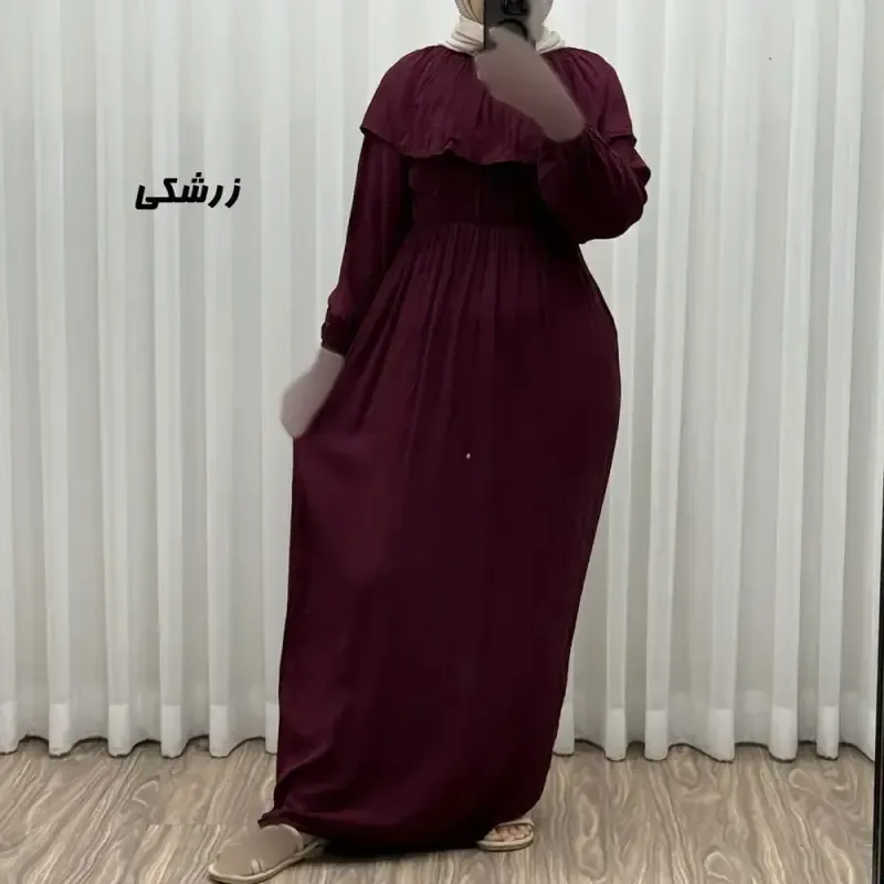 پیراهن ساحلی نخی آستین بلند زنانه و دخترانه فری سایز مدل ملوانی - تصویر 7