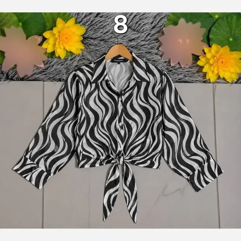 شومیز گره ای جنس الیزه درجه یک مناسب سایز 38 تا 50 - تصویر 6