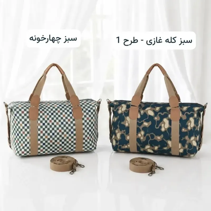 ساک مسافرتی و استخری پارچه ای کره ای با بند بلند و زیپ - تصویر 4