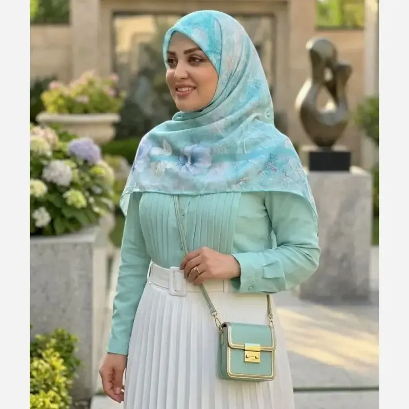 روسری نخ کاستوم طرح مریم قواره بزرگ 140 سانتیمتر سیتو - تصویر 11