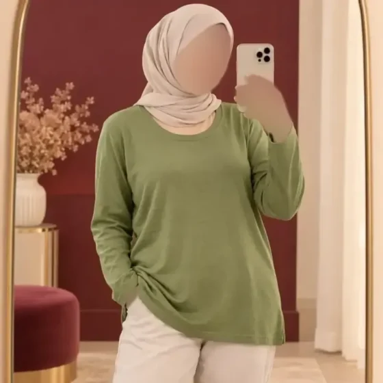 تونیک بافت وارداتی یقه گرد مدل آزاد فری سایز مناسب تا سایز 52 چهارفصل