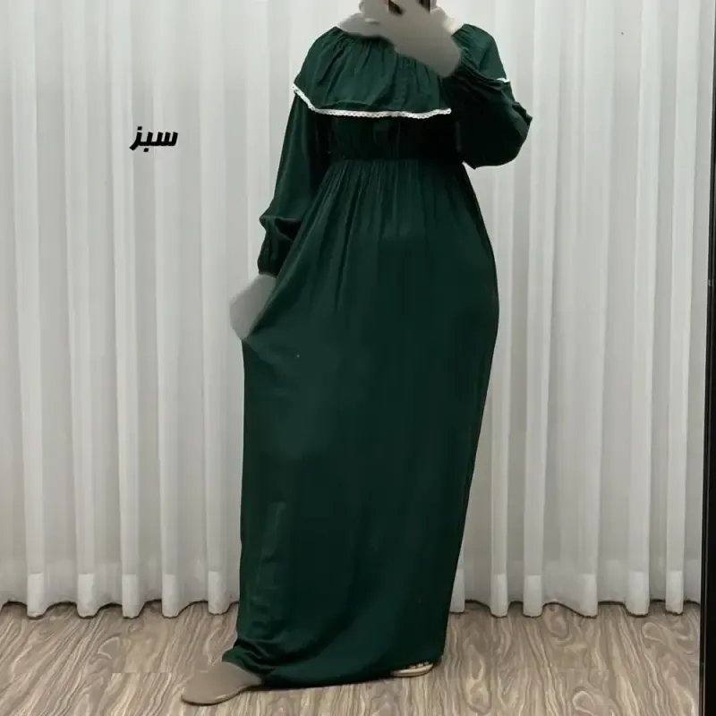 پیراهن ساحلی نخی آستین بلند زنانه و دخترانه فری سایز مدل ملوانی - تصویر 6