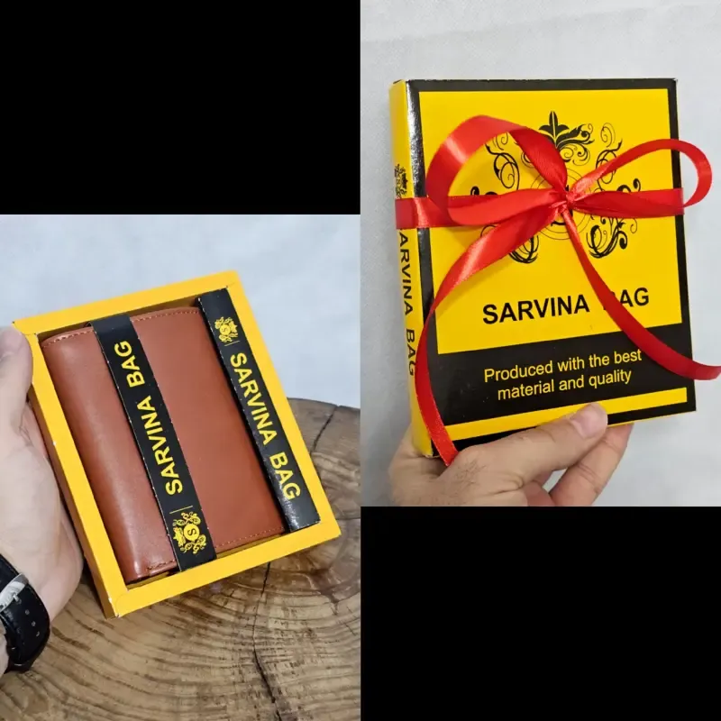 کیف پول چرم اصل گاوی جاکارتی دار دو برگ - تصویر 4