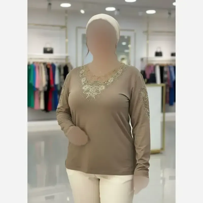 شومیز گیپوردار مجلسی مدل مهگل پارچه ویسکوز تیپ لاکرا فری سایز - تصویر 16