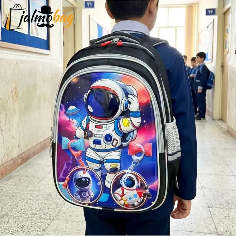 کوله پشتی مدرسه پسرانه مقطع ابتدایی سه خانه ضدتعریق طرح عکسدار - تصویر 12