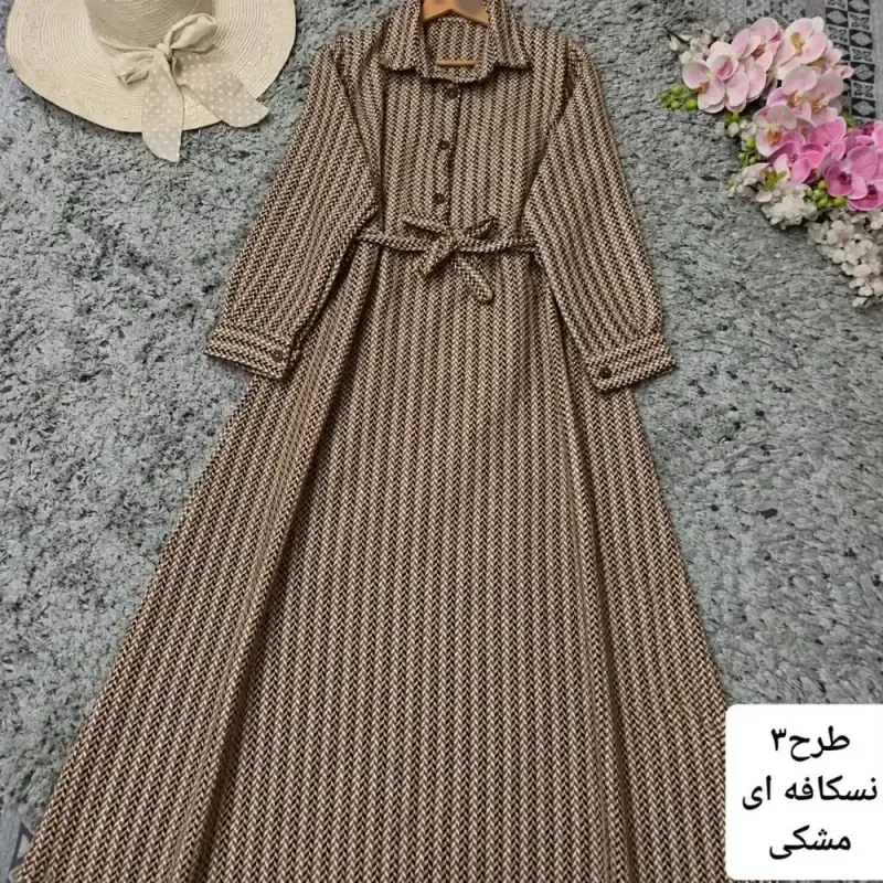 کفتان پاییزه مدل مارال جنس توییت درجه یک گندمی سایز فری 38 تا 48 - تصویر 2