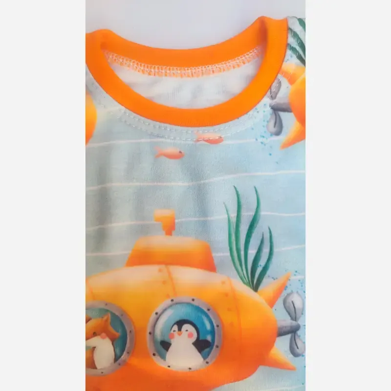 بلوز و شلوار راحتی بچگانه طرح زیردریایی سایز 35 و 40 - تصویر 3