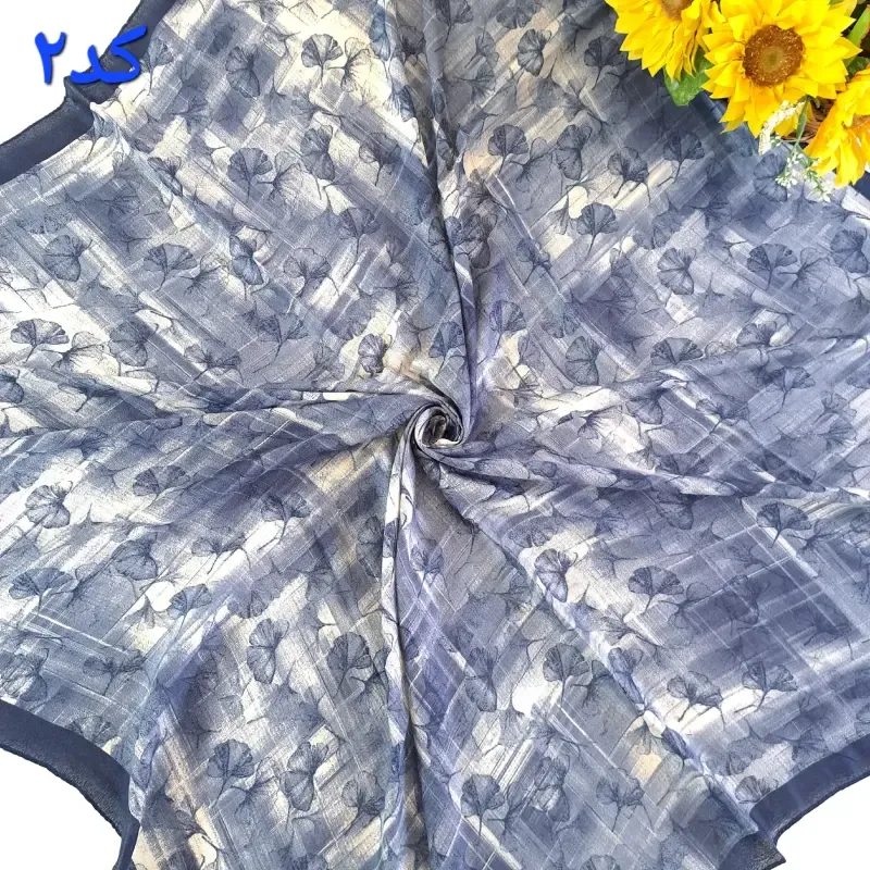 روسری نخی کشمیر زنانه طرح برگ قواره 120 رنگبندی متنوع - تصویر 12