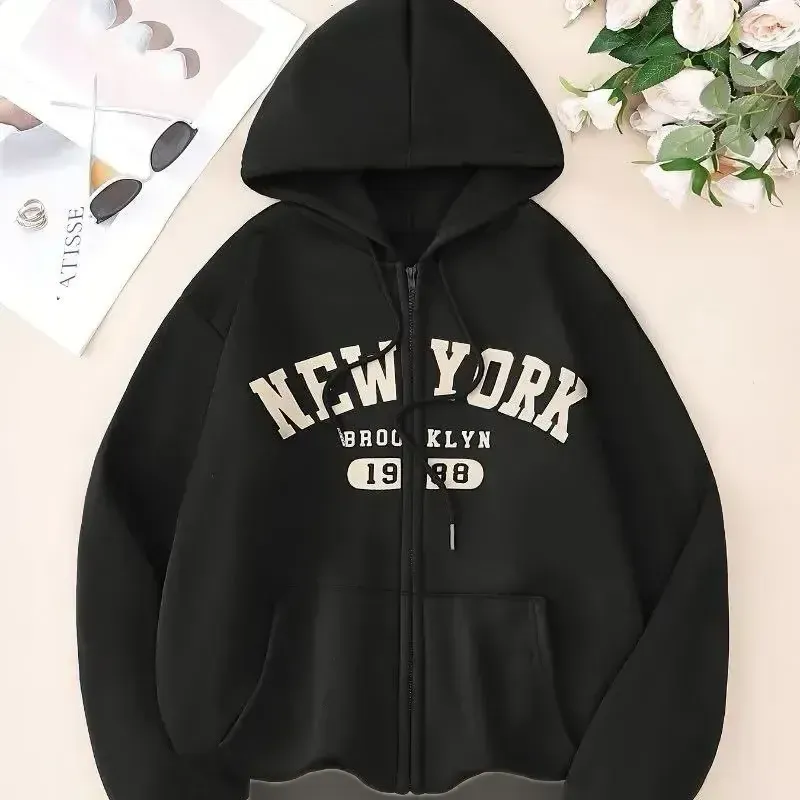 سویشرت new york داخل کرکی فری سایز - تصویر 2
