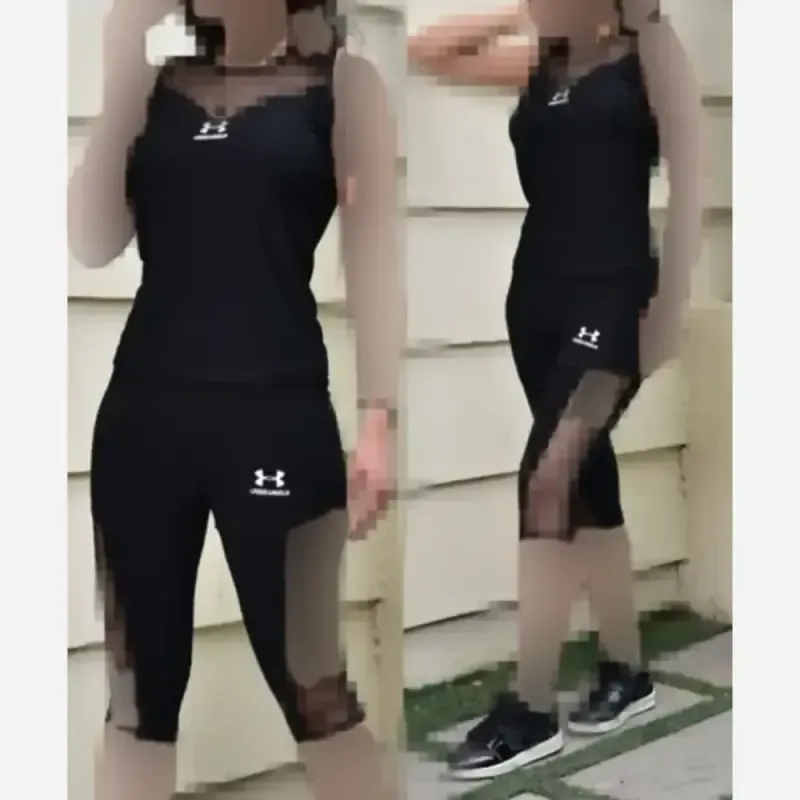 ست ورزشی زنانه مدل فندی جنس فلامنت و تورکش مناسب سایز 38 تا 46 رنگ مشکی - تصویر 6
