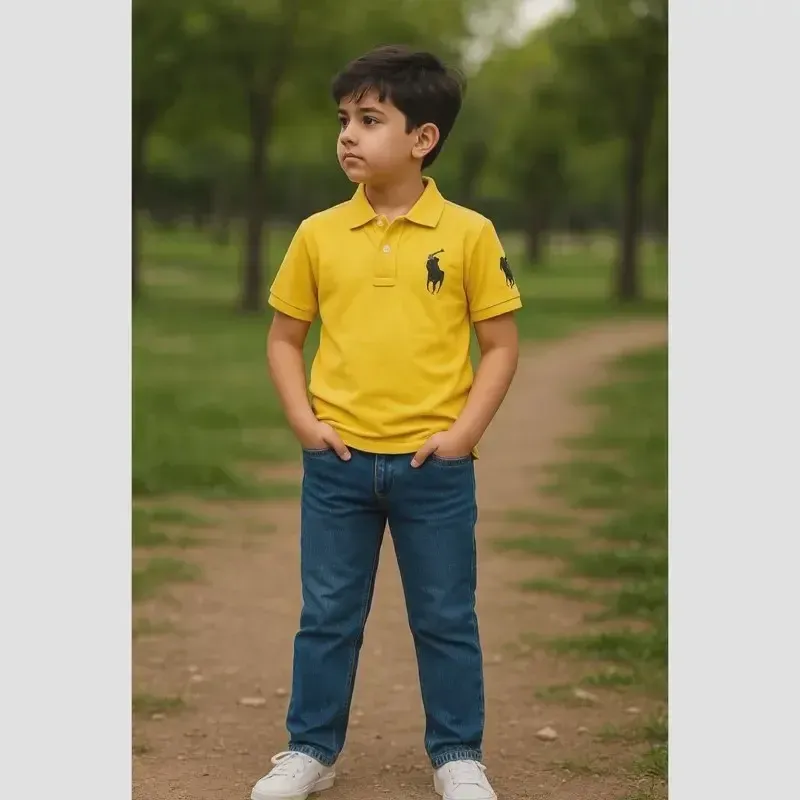 تیشرت یقه دار جودونه اسپرت پسرانه پنبه درجه یک در 6 رنگ سایز 2 تا 12 سال - تصویر 4