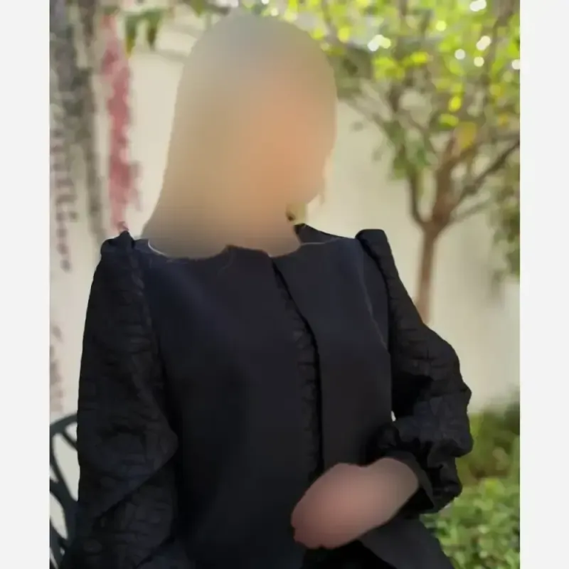 ست سه تکه کت و شلوار و تاپ زنانه طرح ستین پارچه مازراتی رنگ مشکی - تصویر 10