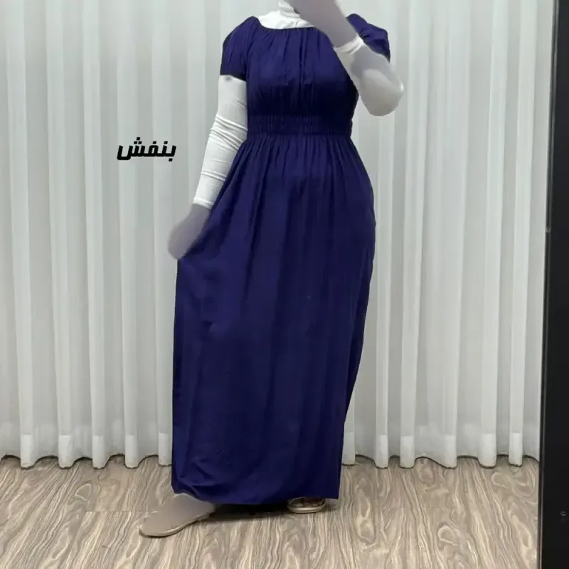 پیراهن ساحلی نخی زنانه و دخترانه آستین کوتاه فری سایز مدل باربی - تصویر 9