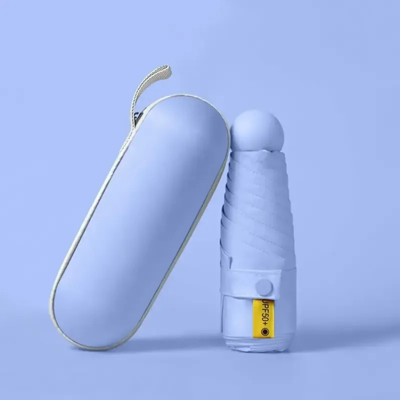 چتر جیبی کپسول دار مسافرتی ضد آب و ضد باد با محافظ آفتاب SPF 50 - تصویر 2