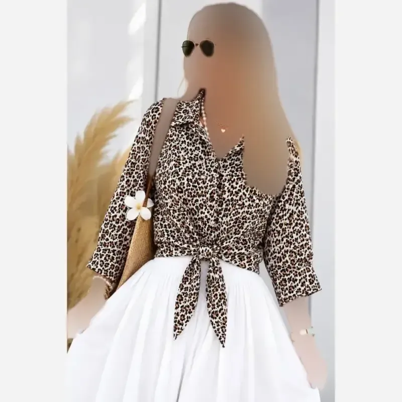 شومیز گره ای جنس الیزه درجه یک مناسب سایز 38 تا 50 - تصویر 2