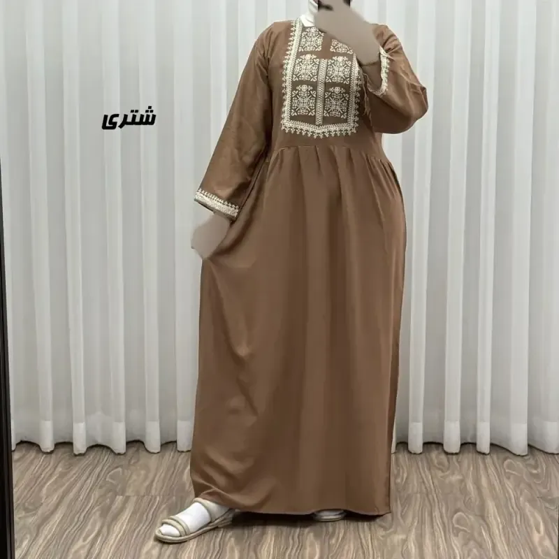 پیراهن ساحلی نخی زنانه مدل ساره 2 کد 1756 فری سایز با کمربند - تصویر 4
