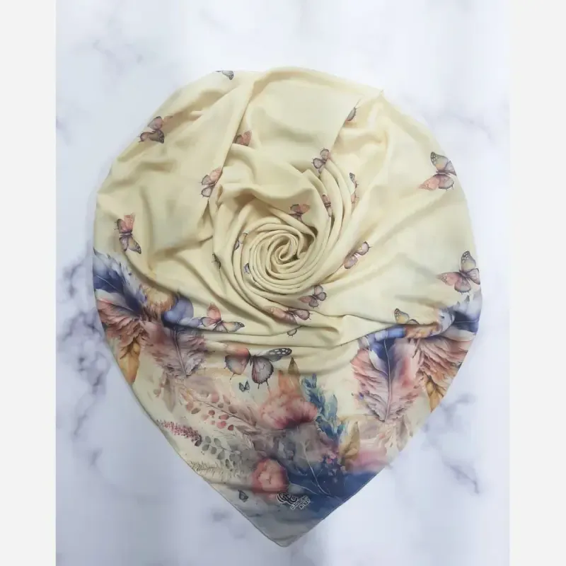 روسری مجلسی نخی کاستوم طرح پردیس سایز 140 چرخ دوز - تصویر 8