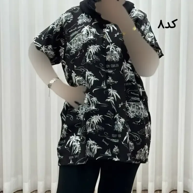 تیشرت نخی فری سایز زنانه مصی کد 1394 تن خور راحت چهارفصل - تصویر 9