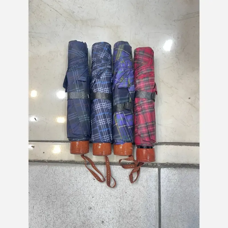 چتر چهار خانه تاشو ضد باد سبک و کمجا پارچه ضد آب مناسب باران و آفتاب زنانه و مردانه - تصویر 7