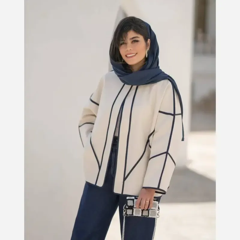 ست مانتو شلوار دخترانه اسپرت لینن و جین تنسل مدل مهسا - تصویر 4