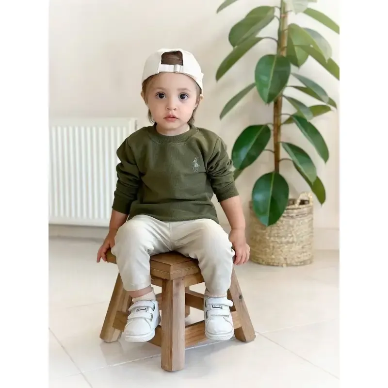 بلوز بیسکوییتی تمام نخ اسپرت زنانه پاییزه خنک - تصویر 2