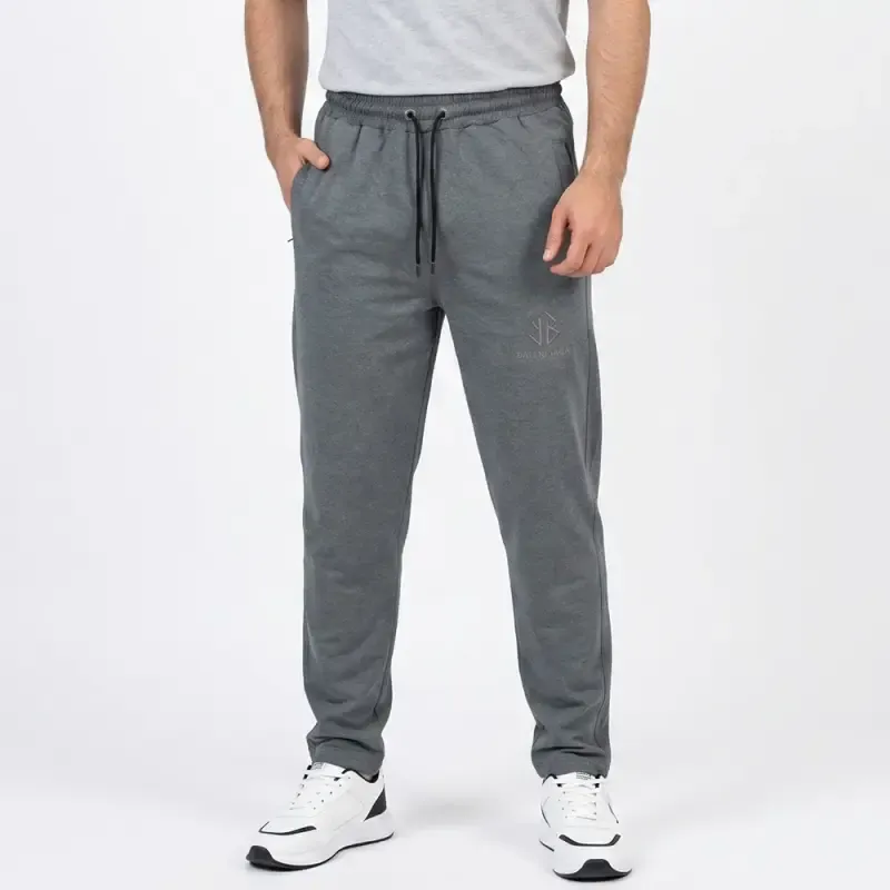 شلوار اسلش مردانه ملانژ طوسی راسته روزمره و ورزشی کمر کش