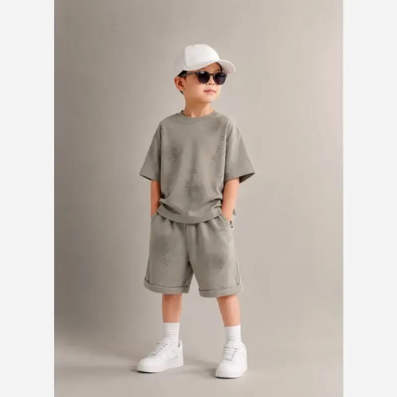 ست بلوز و شلوارک بچگانه طرح زاپ دار نخ و پنبه نرم و سبک مناسب 1 تا 7 سال - تصویر 3
