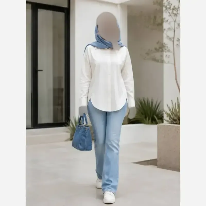 تونیک لینن زنانه مدل ملین سایز بزرگ 38 تا 50 - تصویر 4