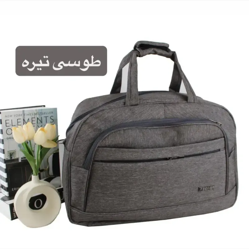 ساک دستی پارچه ای اسپرت و رسمی با بند بلند و سه جیب بیرونی ابعاد 54 در 45 در 8 سانتیمتر - تصویر 4