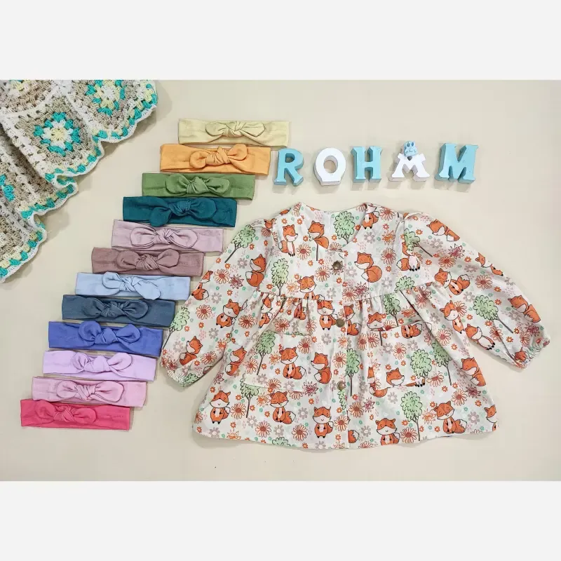 پیراهن سارافون دخترانه طرح روباه جیبدار مدل آزاد و راحت - تصویر 2