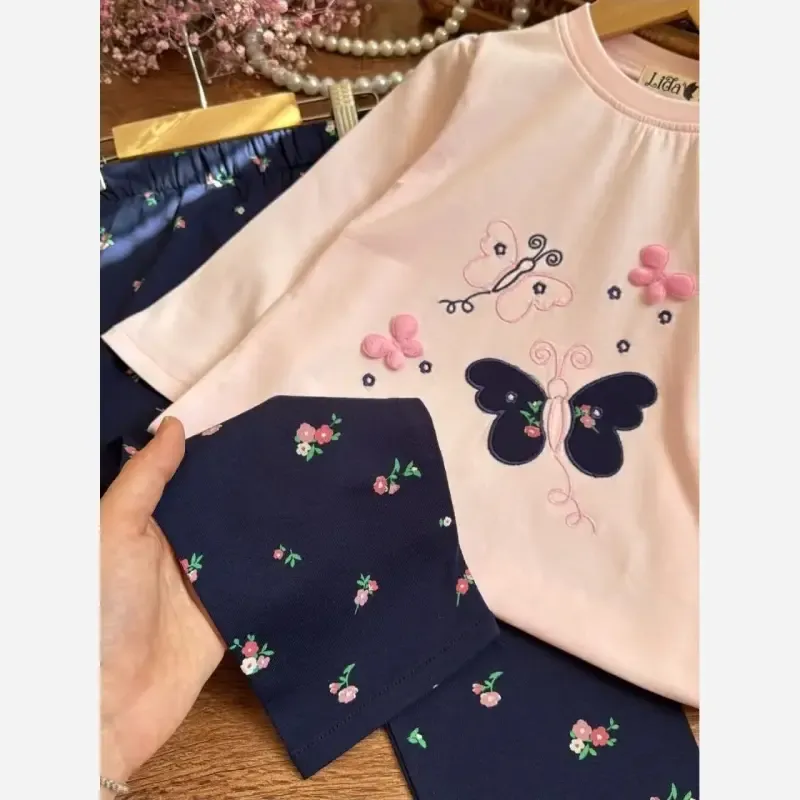 بلوز شلوار دخترانه پنبه یکرو سایز 2 تا 8 سال - تصویر 2