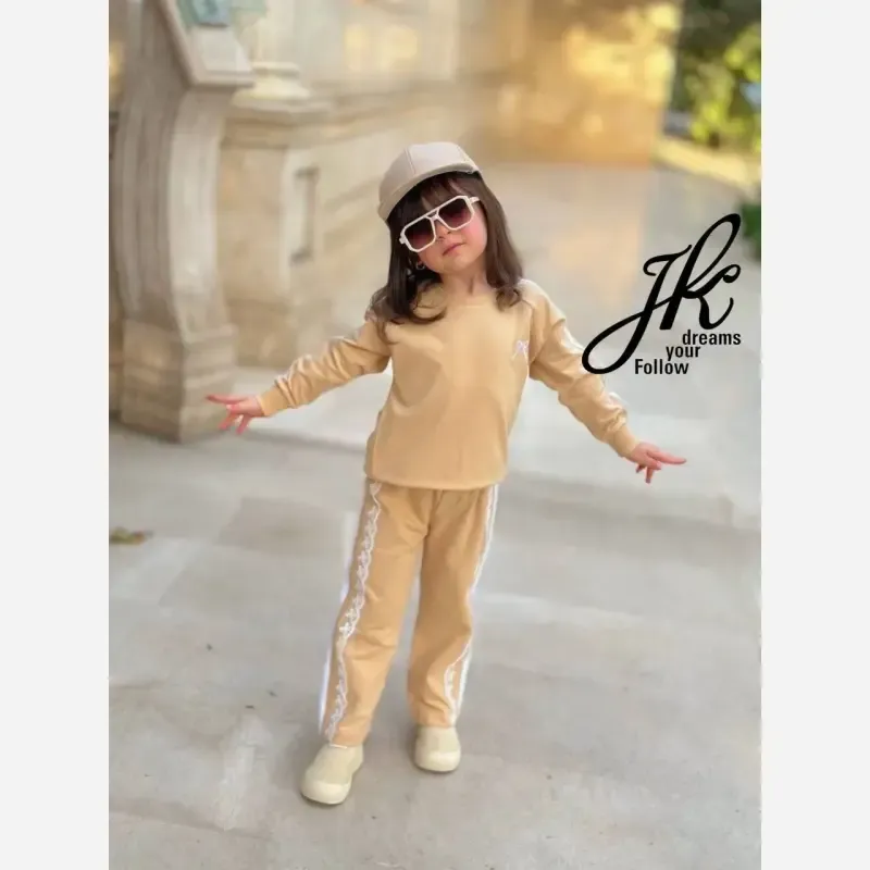 بلوز و شلوار دخترانه دورس پنبه لاکرا مناسب سایز 40 تا 55 - تصویر 2