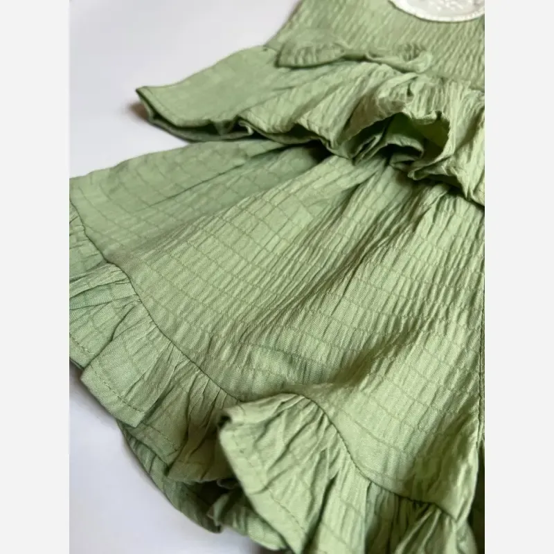 ست دو تکه تابستانه دخترانه تاپ و شلوارک جنس اطلس سایز 1 تا 7 سال - تصویر 9