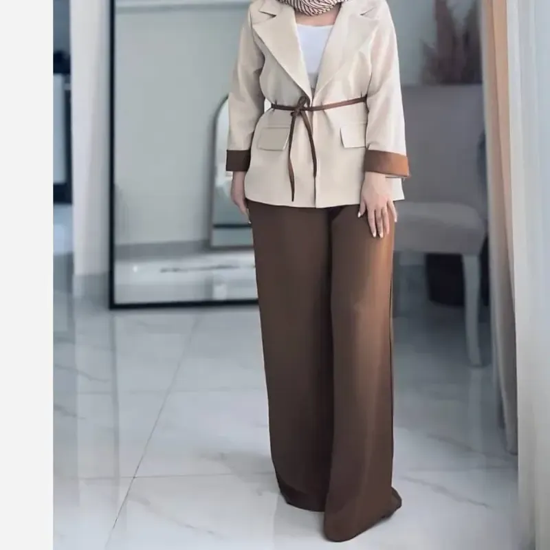 کت شلوار زنانه جنس مازراتی مدل ستایش سایز 1 و 2 رنگ بندی متنوع - تصویر 6