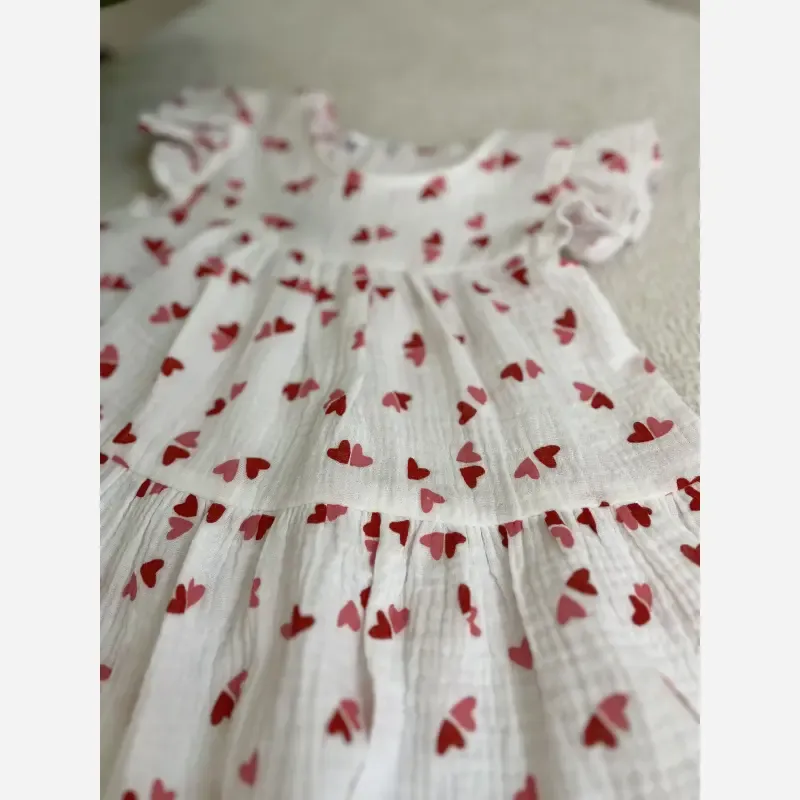 سارافون دخترانه موسلین خنک و لطیف سایز 12 تا 36 ماه - تصویر 3