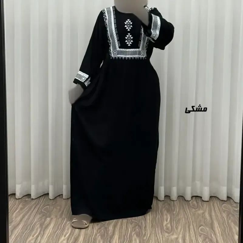 پیراهن نخی زنانه مدل پادمیرا فری سایز مناسب تا 48 همراه با کمربند - تصویر 4