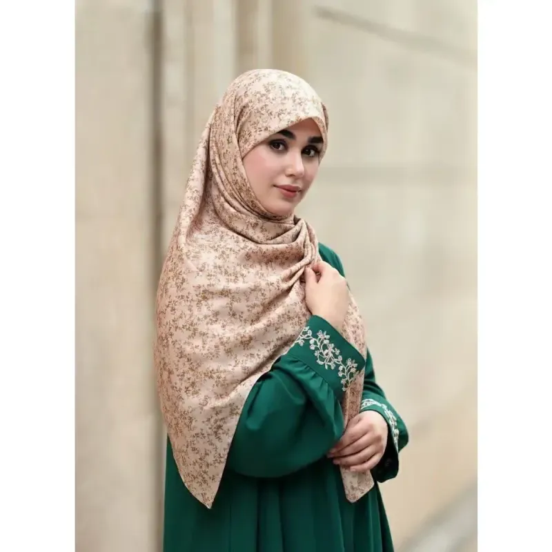 روسری نخی کاستوم طرح سوگند قواره 110 سبز ریز نقش چرخ دوز - تصویر 17