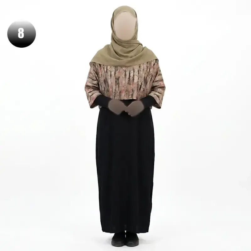 ست کراپ و سارافون زنانه طرح دار شانتون تک سایز فری سایز - تصویر 14