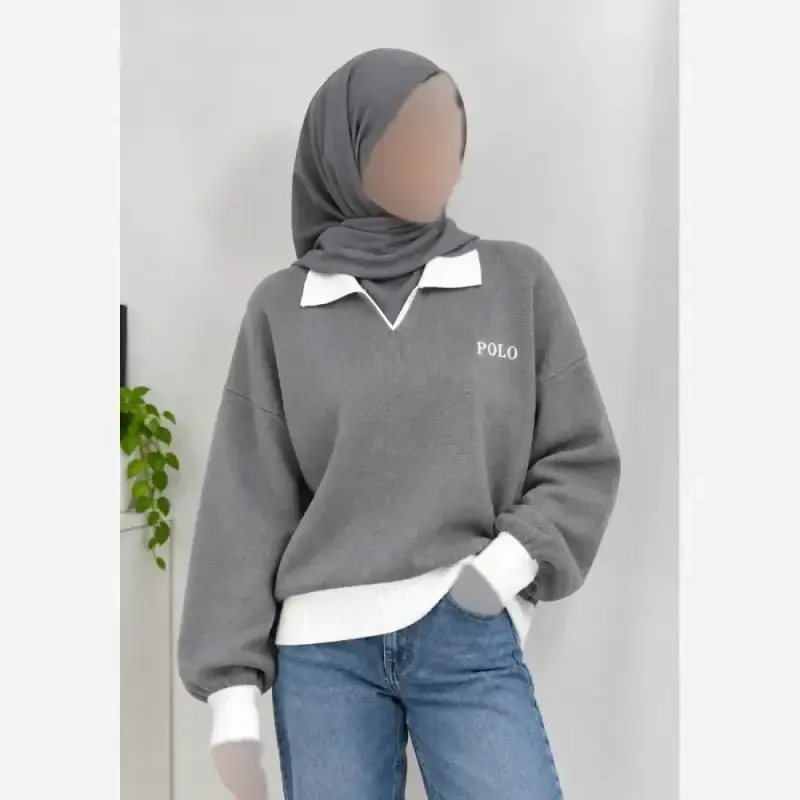 کراپ بافت پولو زنانه و دخترانه فری سایز - تصویر 3
