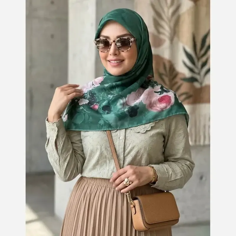 روسری نخ کاستوم طرح صبا قواره بزرگ 140x140 دور دوخت - تصویر 9