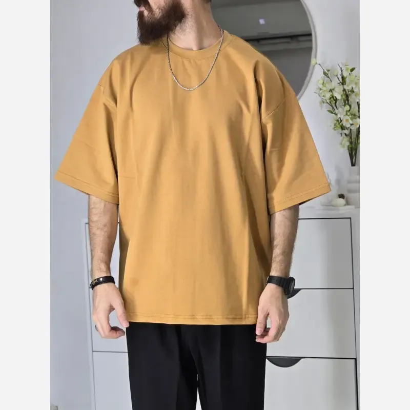 تیشرت باکسی بیسیک پگادور پارچه دورس دو نخ سایز L XL XXL رنگ بندی مداد رنگی - تصویر 10