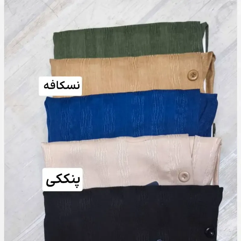 مانتو نگین دوزی صحرا جنس شانتون طرح درختی فری سایز - تصویر 4