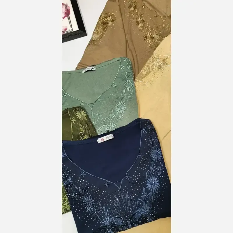 شومیز گیپوردار مجلسی مدل مهگل پارچه ویسکوز تیپ لاکرا فری سایز - تصویر 9