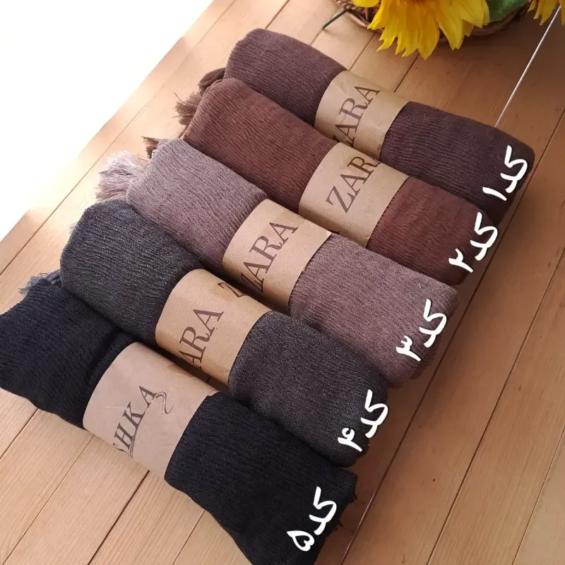 شال پلیسه رنگی منگوله دار سایز 70 در 190 مناسب بهار و تابستان - تصویر 6